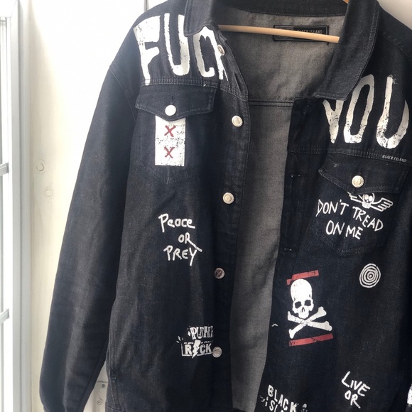 Black denim jacket - Picture 2 of 4